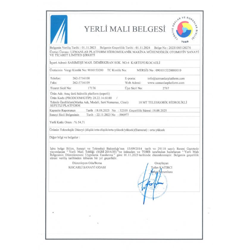 Yerli Malı Belgesi