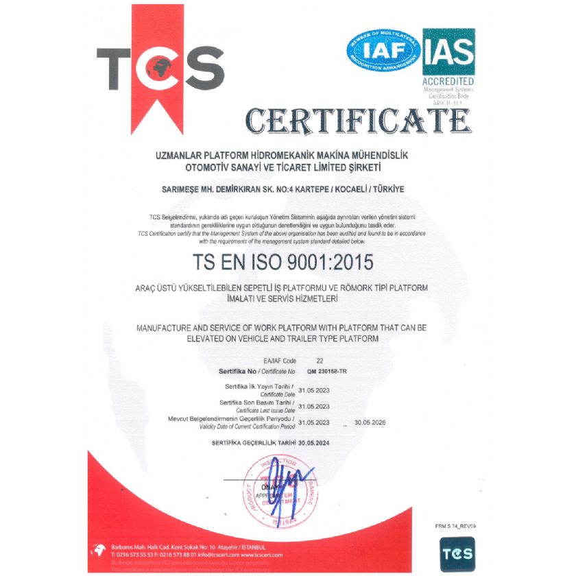 TS EN ISO 9001:2015