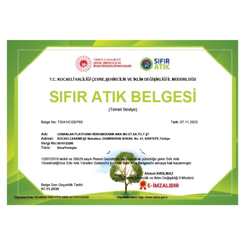 Sıfır Atık Belgesi